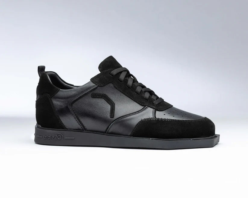 BLACK FULL LEATHER DARTS SHOE