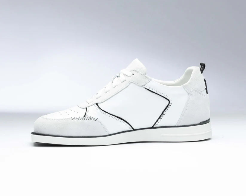 WHITE/BLACK FULL LEATHER DARTS SHOE