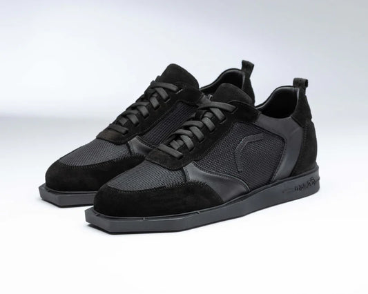 BLACK LEATHER/MESH DARTS SHOE