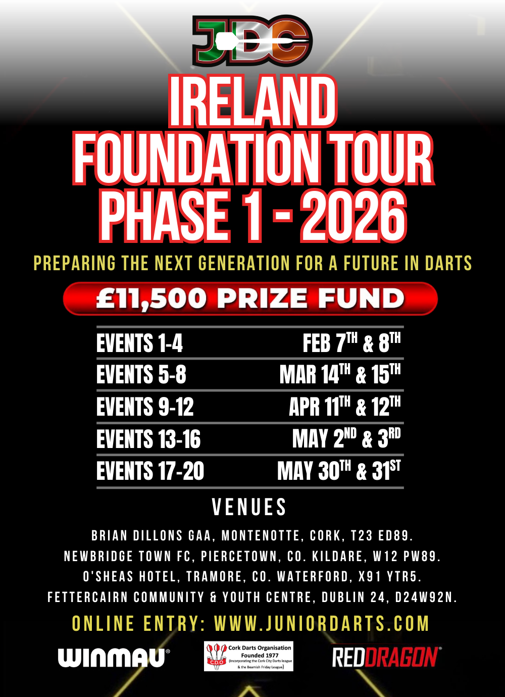 FOUNDATION TOUR PHASE 1 - IRELAND EVENTS 13-16