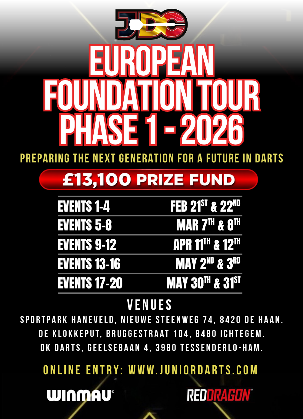 FOUNDATION TOUR PHASE 1 - BELGIUM EVENTS 17-20